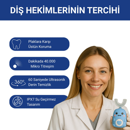 Toothy 360 Kids | Çocuklar İçin Otomatik Diş Fırçası – Hızlı ve Derin Temizlik